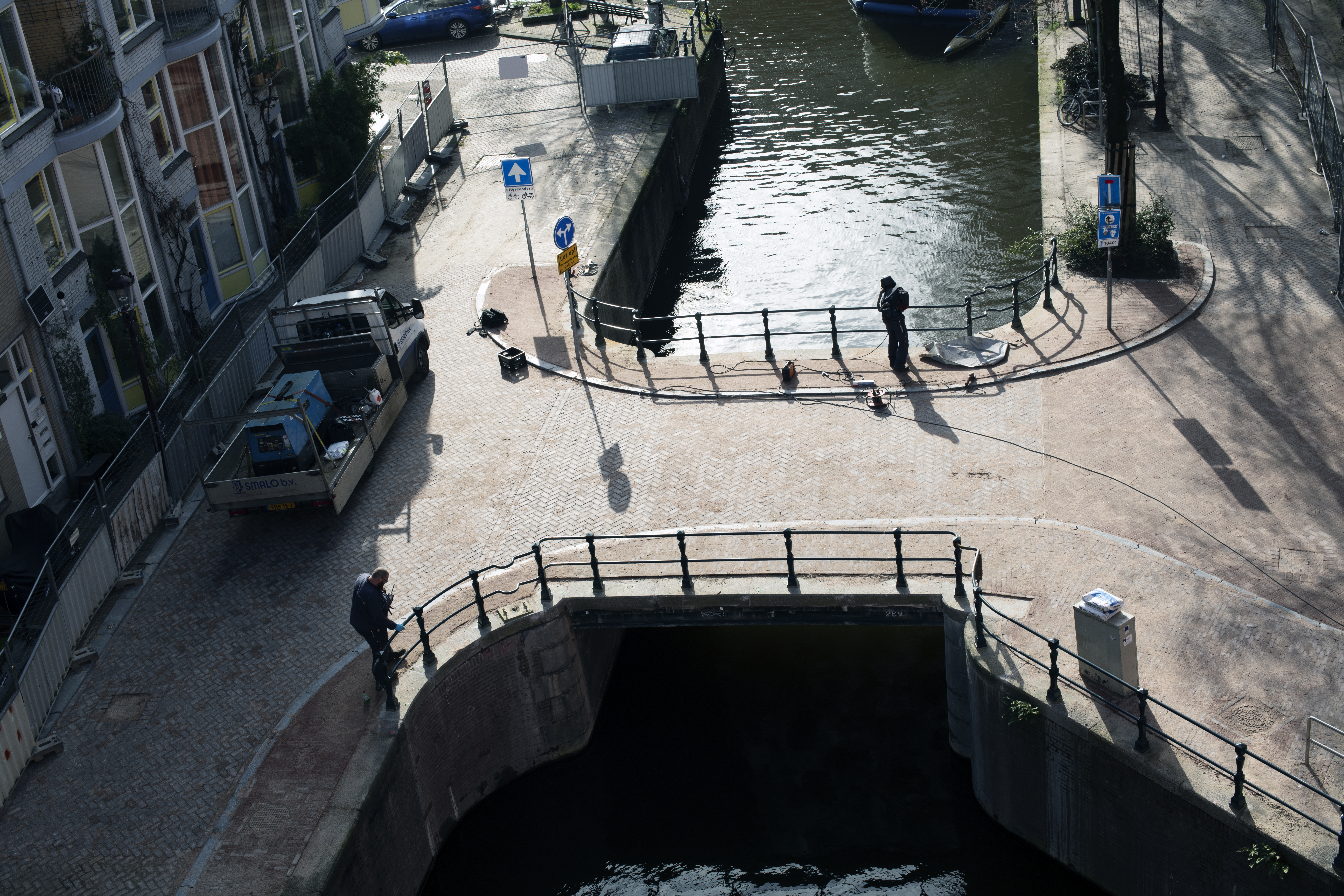 Bovenaanzicht van de Snoekjesbrug gereed